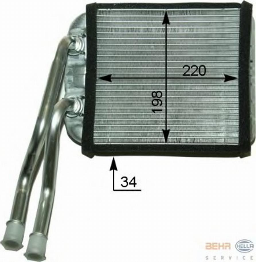 HELLA 8FH351316201 - Теплообмінник, опалення салону avtolavka.club