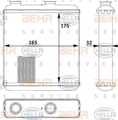 HELLA 8FH 351 313-541 - Теплообмінник, опалення салону avtolavka.club