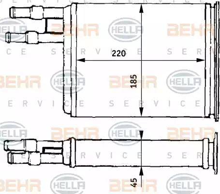 HELLA 8FH 351 313-171 - Теплообмінник, опалення салону avtolavka.club