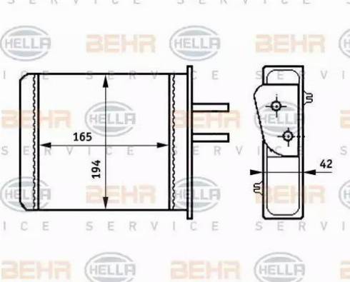 HELLA 8FH 351 313-351 - Теплообмінник, опалення салону avtolavka.club