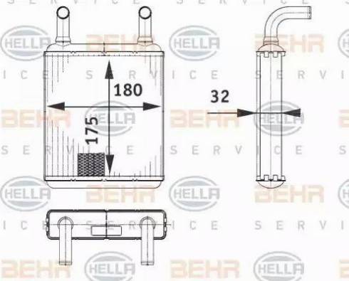 HELLA 8FH 351 312-581 - Теплообмінник, опалення салону avtolavka.club