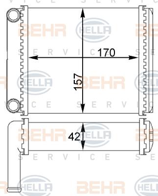 HELLA 8FH 351 312-524 - Теплообмінник, опалення салону avtolavka.club