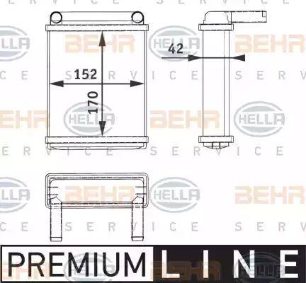 HELLA 8FH 351 312-521 - Теплообмінник, опалення салону avtolavka.club