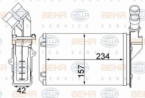 HELLA 8FH 351 331-404 - Теплообмінник, опалення салону avtolavka.club