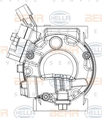 HELLA 8FK 351 008-061 - Компресор, кондиціонер avtolavka.club