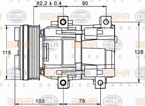 HELLA 8FK 351 113-301 - Компресор, кондиціонер avtolavka.club