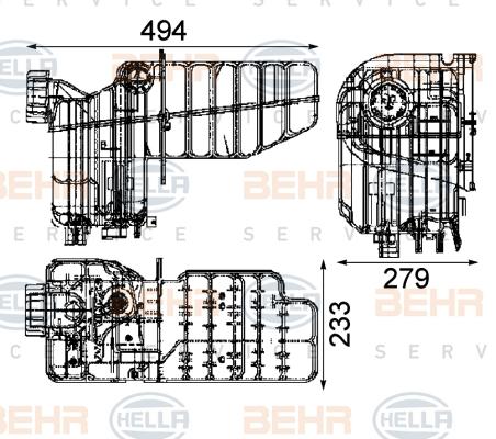 HELLA 8MA 376 705-464 - Компенсаційний бак, охолоджуюча рідина avtolavka.club