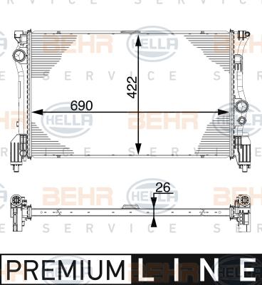 HELLA 8MK 376 747-551 - Радіатор, охолодження двигуна avtolavka.club