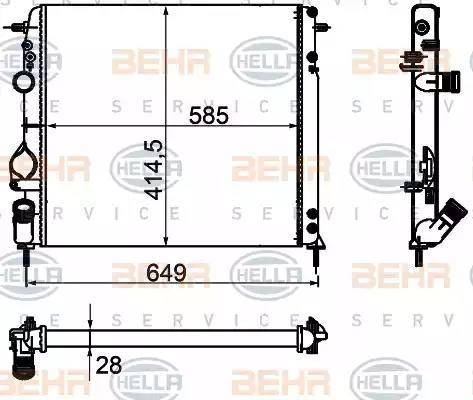 HELLA 8MK 376 755-361 - Радіатор, охолодження двигуна avtolavka.club