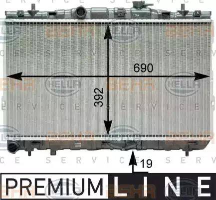 HELLA 8MK 376 762-111 - Радіатор, охолодження двигуна avtolavka.club