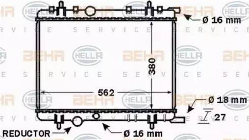 HELLA 8MK 376 767-091 - Радіатор, охолодження двигуна avtolavka.club