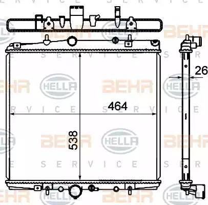 HELLA 8MK 376 767-111 - Радіатор, охолодження двигуна avtolavka.club