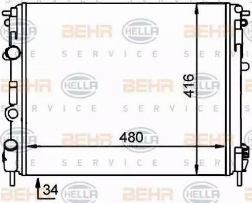 HELLA 8MK 376 701-704 - Радіатор, охолодження двигуна avtolavka.club