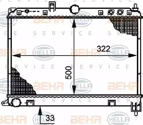 HELLA 8MK 376 708-581 - Радіатор, охолодження двигуна avtolavka.club