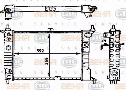 HELLA 8MK 376 715-311 - Радіатор, охолодження двигуна avtolavka.club