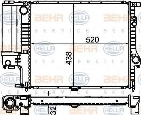 HELLA 8MK 376 711-134 - Радіатор, охолодження двигуна avtolavka.club