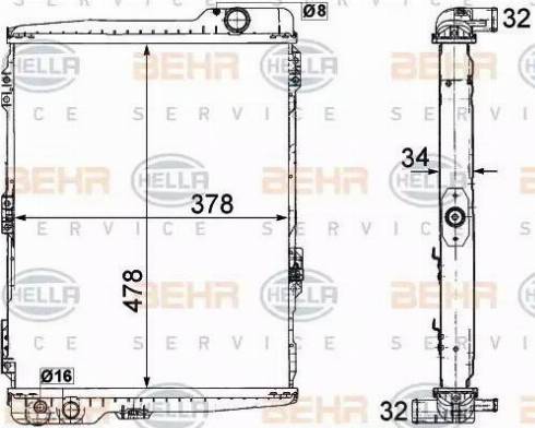 HELLA 8MK 376 711-274 - Радіатор, охолодження двигуна avtolavka.club