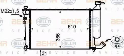 HELLA 8MK 376 717-171 - Радіатор, охолодження двигуна avtolavka.club