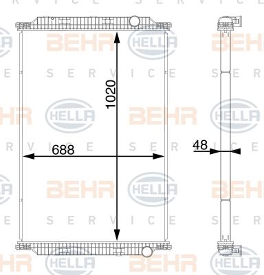 HELLA 8MK 376 728-714 - Радіатор, охолодження двигуна avtolavka.club