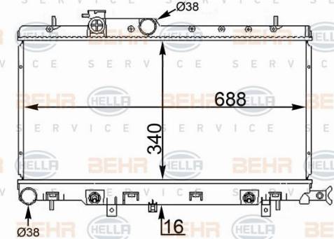 HELLA 8MK 376 775-644 - Радіатор, охолодження двигуна avtolavka.club