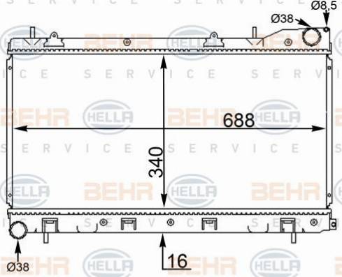 HELLA 8MK 376 775-664 - Радіатор, охолодження двигуна avtolavka.club