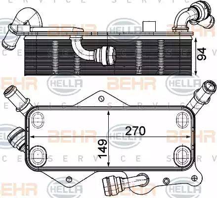 HELLA 8MO 376 908-061 - Масляний радіатор, автоматична коробка передач avtolavka.club