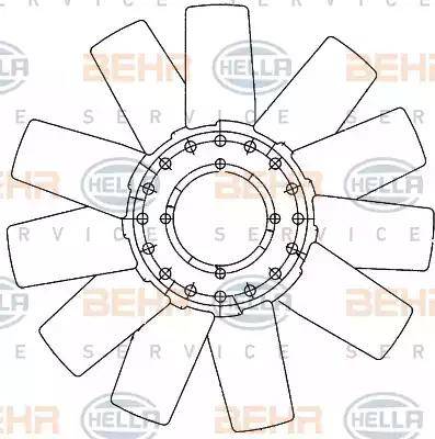 HELLA 8MV 376 906-641 - Крильчатка вентилятора, охолодження двигуна avtolavka.club