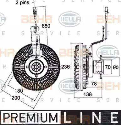 HELLA 8MV 376 758-511 - Зчеплення, вентилятор радіатора avtolavka.club