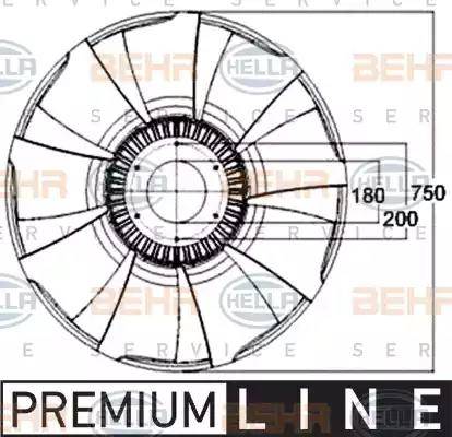 HELLA 8MV 376 758-571 - Крильчатка вентилятора, охолодження двигуна avtolavka.club