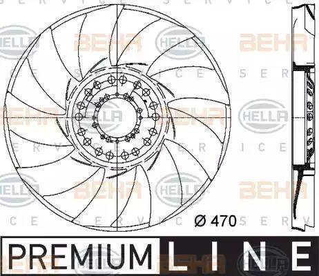 HELLA 8MV 376 733-241 - Крильчатка вентилятора, охолодження двигуна avtolavka.club