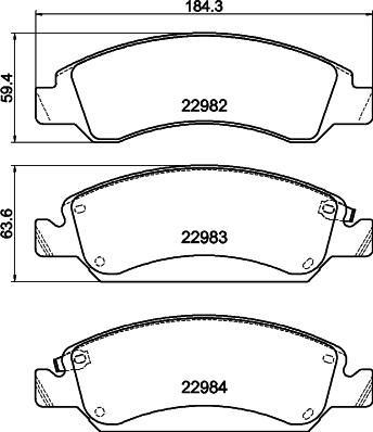 HELLA PAGID 8DB 355 044-881 - Гальмівні колодки, дискові гальма avtolavka.club