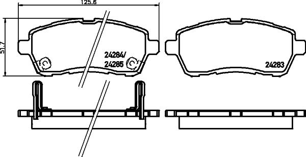 HELLA PAGID 8DB 355 045-451 - Гальмівні колодки, дискові гальма avtolavka.club