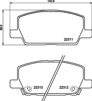 HELLA PAGID 8DB 355 040-001 - Гальмівні колодки, дискові гальма avtolavka.club