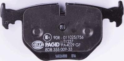 HELLA PAGID 8DB 355 009-331 - Гальмівні колодки, дискові гальма avtolavka.club