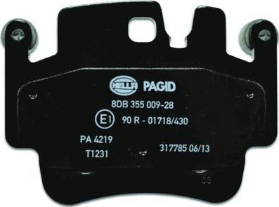 HELLA PAGID 8DB 355 009-281 - Гальмівні колодки, дискові гальма avtolavka.club