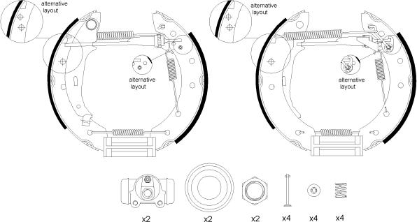 HELLA PAGID 8DB 355 004-661 - Комплект гальм, барабанний механізм avtolavka.club