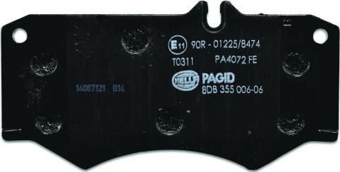 HELLA PAGID 8DB 355 006-061 - Гальмівні колодки, дискові гальма avtolavka.club