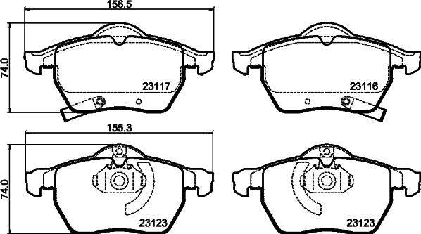 HELLA PAGID 8DB 355 008-141 - Гальмівні колодки, дискові гальма avtolavka.club