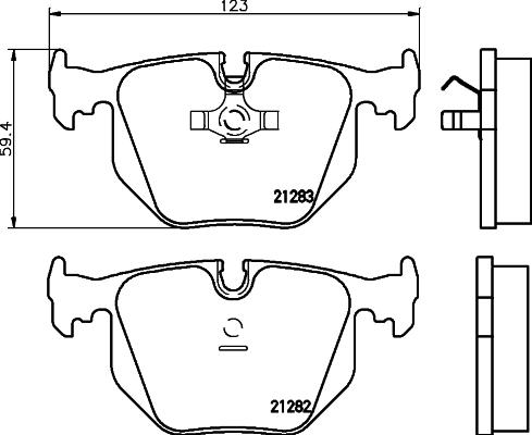 HELLA PAGID 8DB 355 008-121 - Гальмівні колодки, дискові гальма avtolavka.club