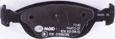 HELLA PAGID 8DB 355 008-321 - Гальмівні колодки, дискові гальма avtolavka.club