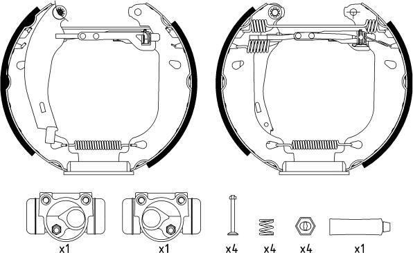 HELLA PAGID 8DB 355 003-971 - Комплект гальм, барабанний механізм avtolavka.club