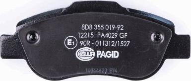 HELLA PAGID 8DB 355 019-921 - Гальмівні колодки, дискові гальма avtolavka.club