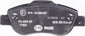 HELLA PAGID 8DB 355 014-471 - Гальмівні колодки, дискові гальма avtolavka.club