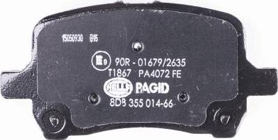 HELLA PAGID 8DB 355 014-661 - Гальмівні колодки, дискові гальма avtolavka.club