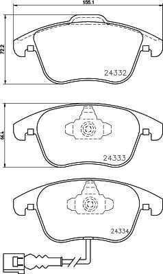 HELLA PAGID 8DB 355 014-031 - Гальмівні колодки, дискові гальма avtolavka.club