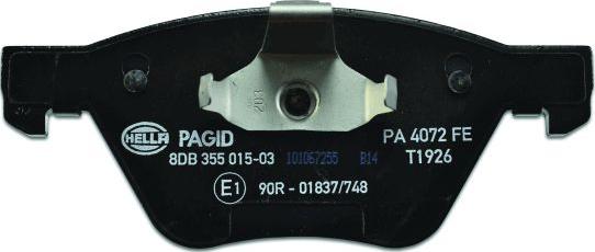 HELLA PAGID 8DB 355 015-031 - Гальмівні колодки, дискові гальма avtolavka.club