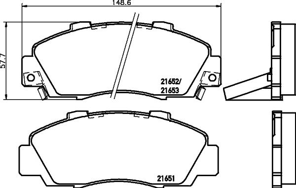 Textar 21653 - Гальмівні колодки, дискові гальма avtolavka.club