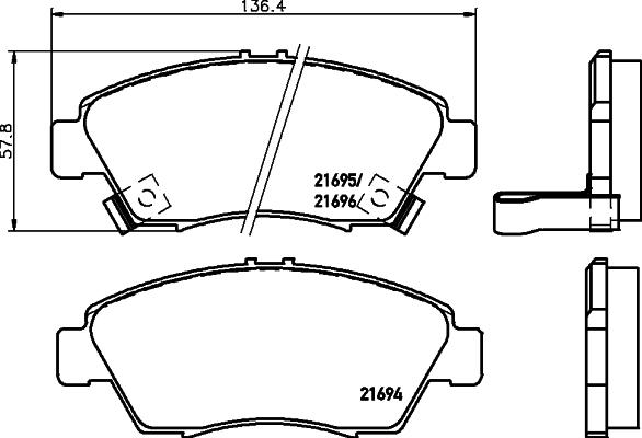 HELLA PAGID 8DB 355 016-461 - Гальмівні колодки, дискові гальма avtolavka.club