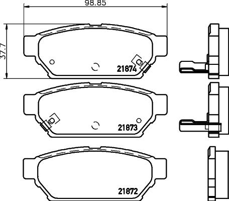 HELLA PAGID 8DB 355 016-701 - Гальмівні колодки, дискові гальма avtolavka.club