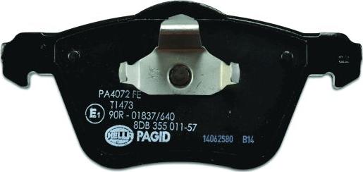 HELLA PAGID 8DB 355 011-571 - Гальмівні колодки, дискові гальма avtolavka.club